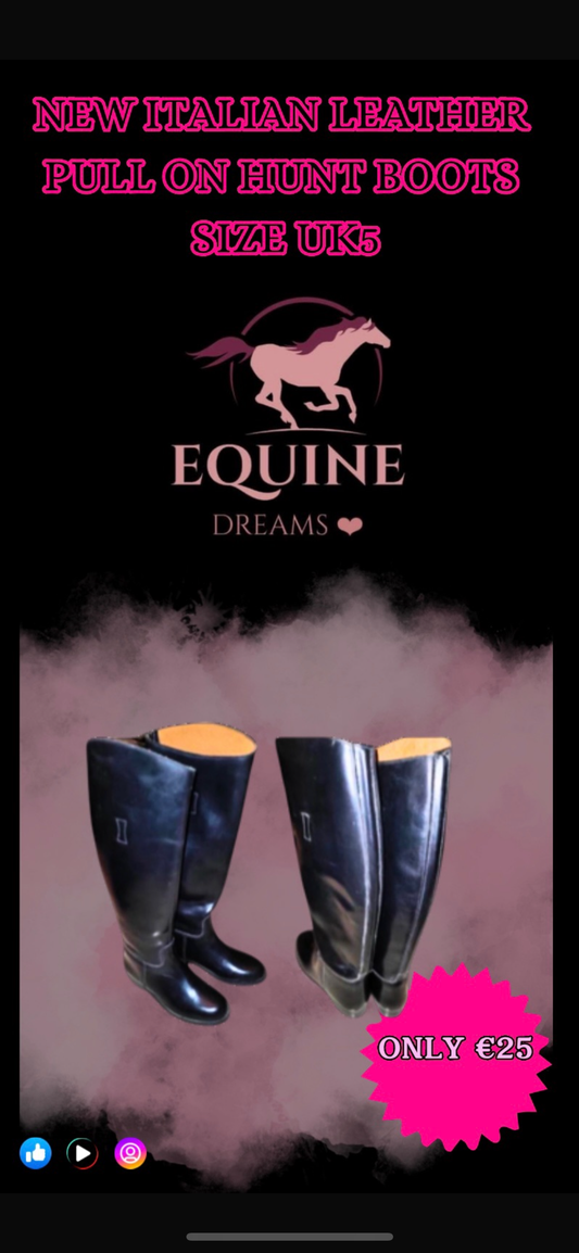 ✨ New Italian Leather Pull-On Hunting Boots ✨