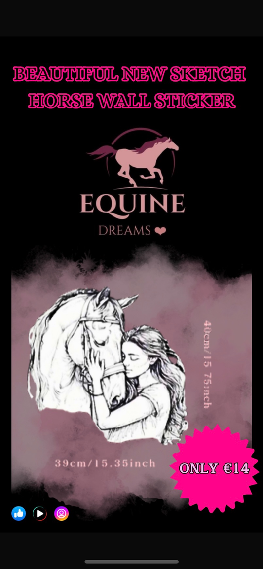 🎨 Beautiful Sketch-Style Horse Wall Sticker