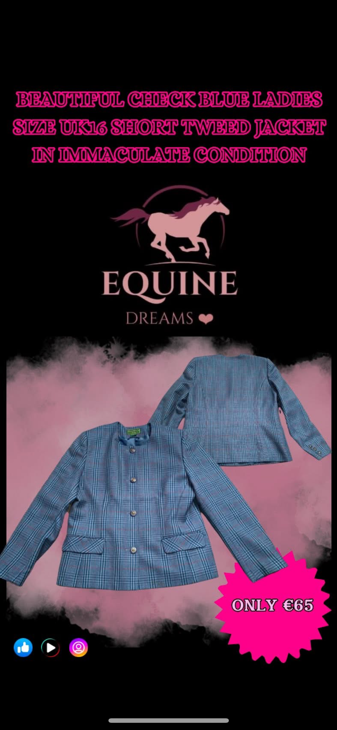 💙✨ Beautiful Ladies Short Tweed Jacket – Size UK16 ✨💙