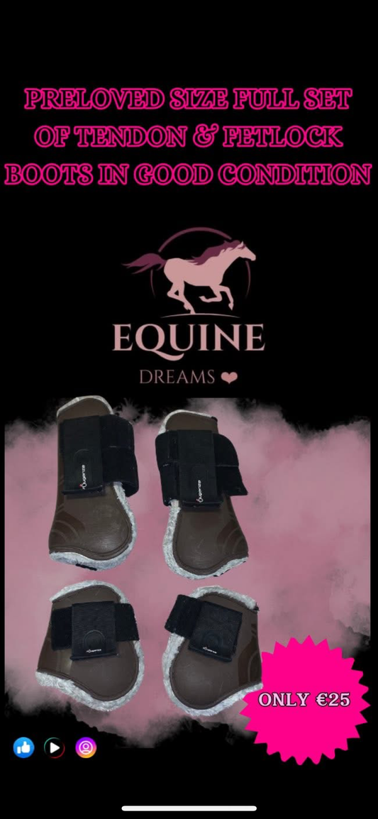 🤎🐴 Preloved Tendon & Fetlock Boots with Sheepskin Lining – Size Full 🐴🤎