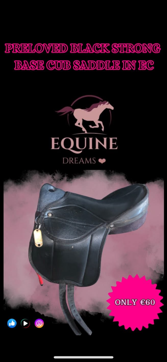 🖤🐴 Preloved Black Strong Base Cub Saddle 🐴🖤