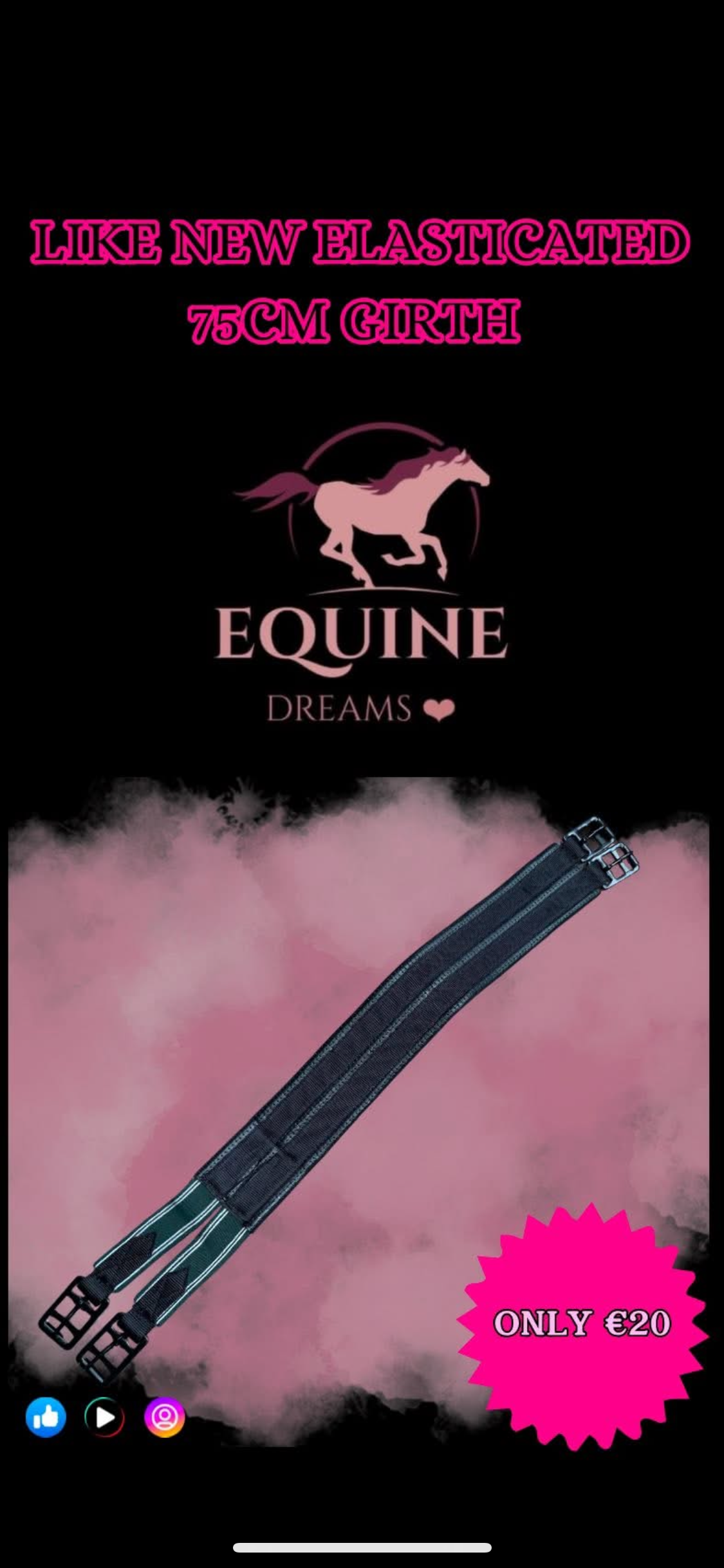 ✨ Preloved Elasticated Girth – 75cm ✨