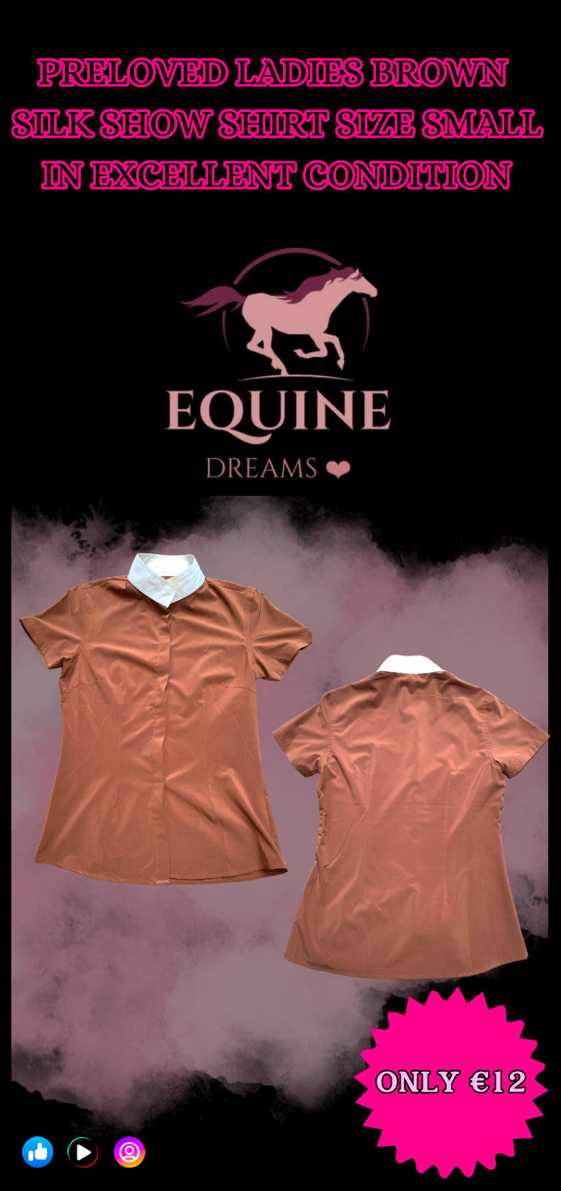 ✨ Set of 3 Matching Silk Show Shirts – Ladies Size Small ✨