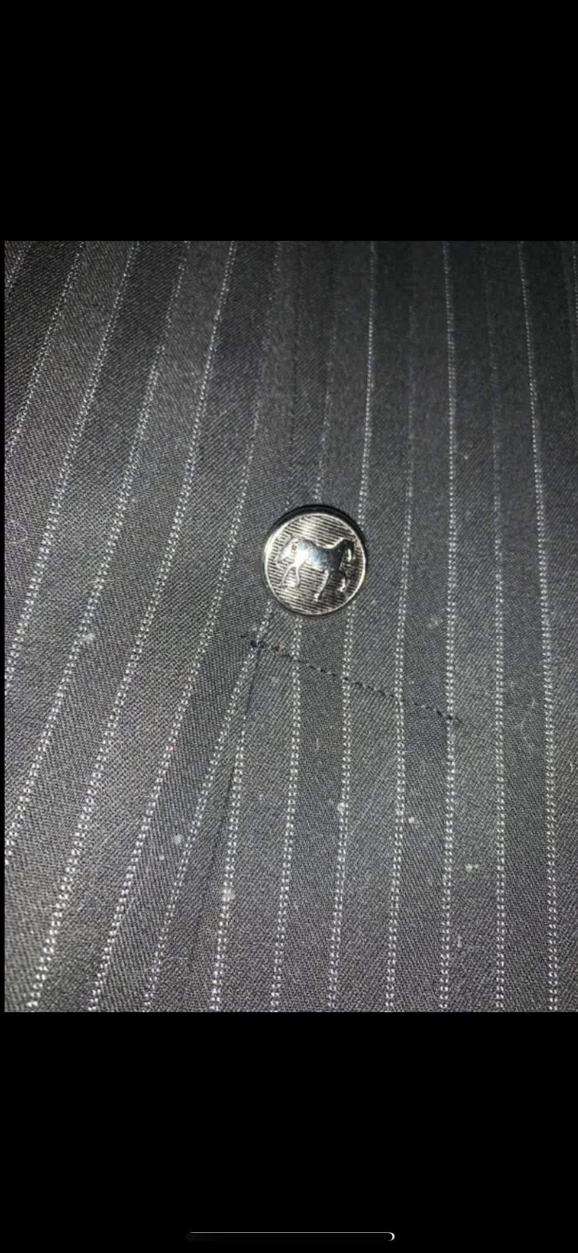 🖤✨ Ladies Black Striped Show/Hunt Jacket with White Trim – Size 36 ✨🖤