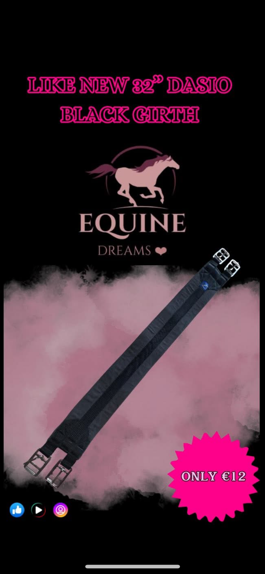 🖤🐴 Like New Dasio Black Girth – 32” 🐴🖤