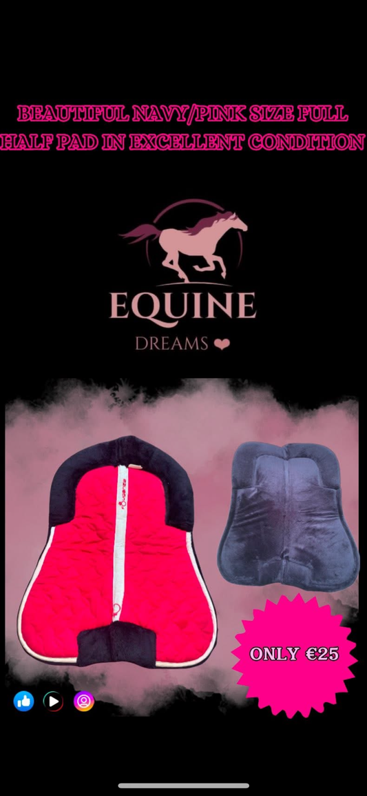 💖 Beautiful Pink & Navy Half Pad – Size Full