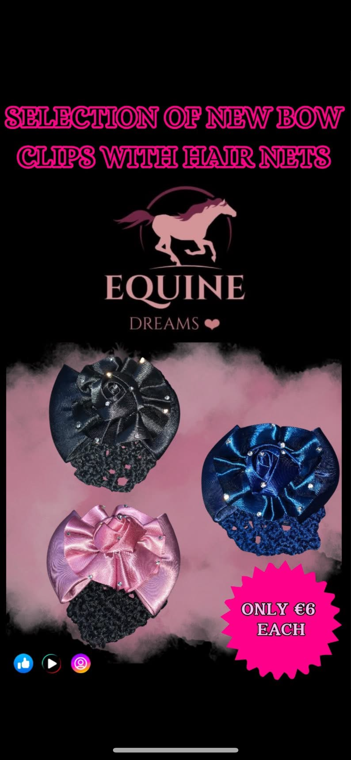 🆕 Brand New Hair Bow Clips with Hair Nets – Rhinestone Design 🆕