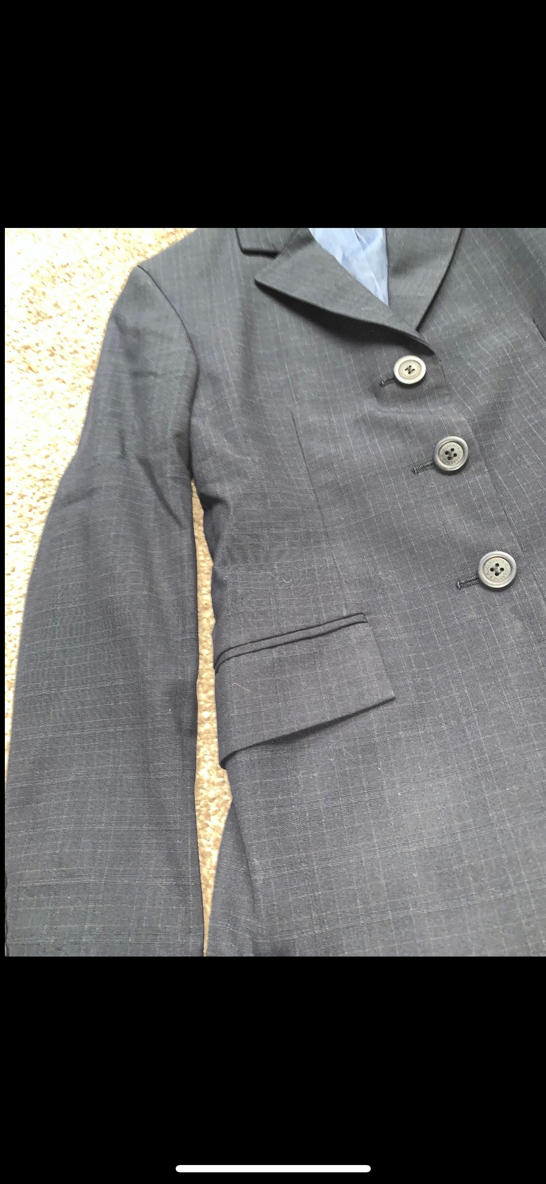 ✨ Preloved Kids Navy Check Show/Hunt Jacket – Size 12yrs ✨