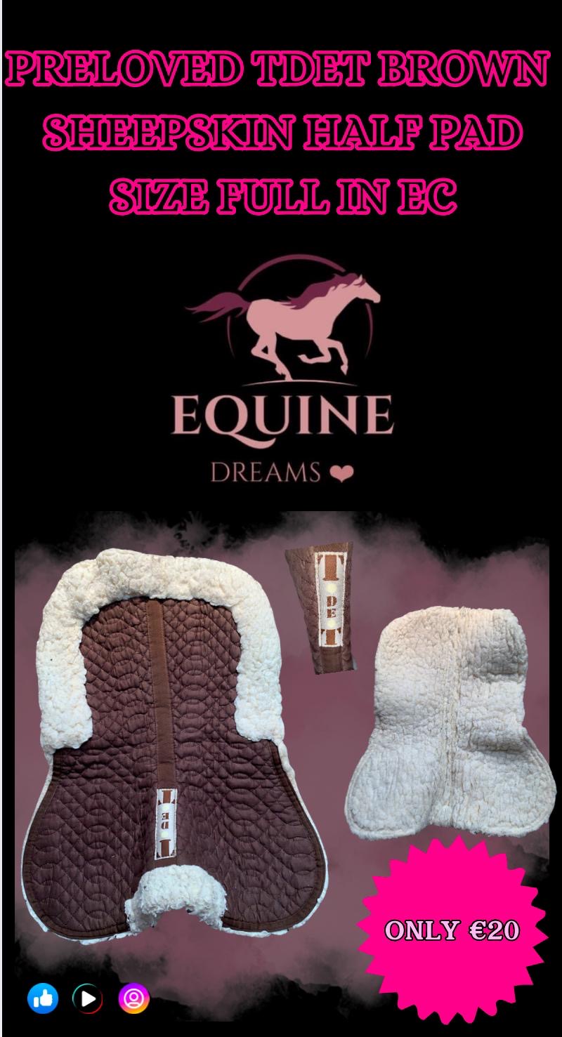 ✨ Preloved Brown TDET Sheepskin Half Pad – Size Full ✨