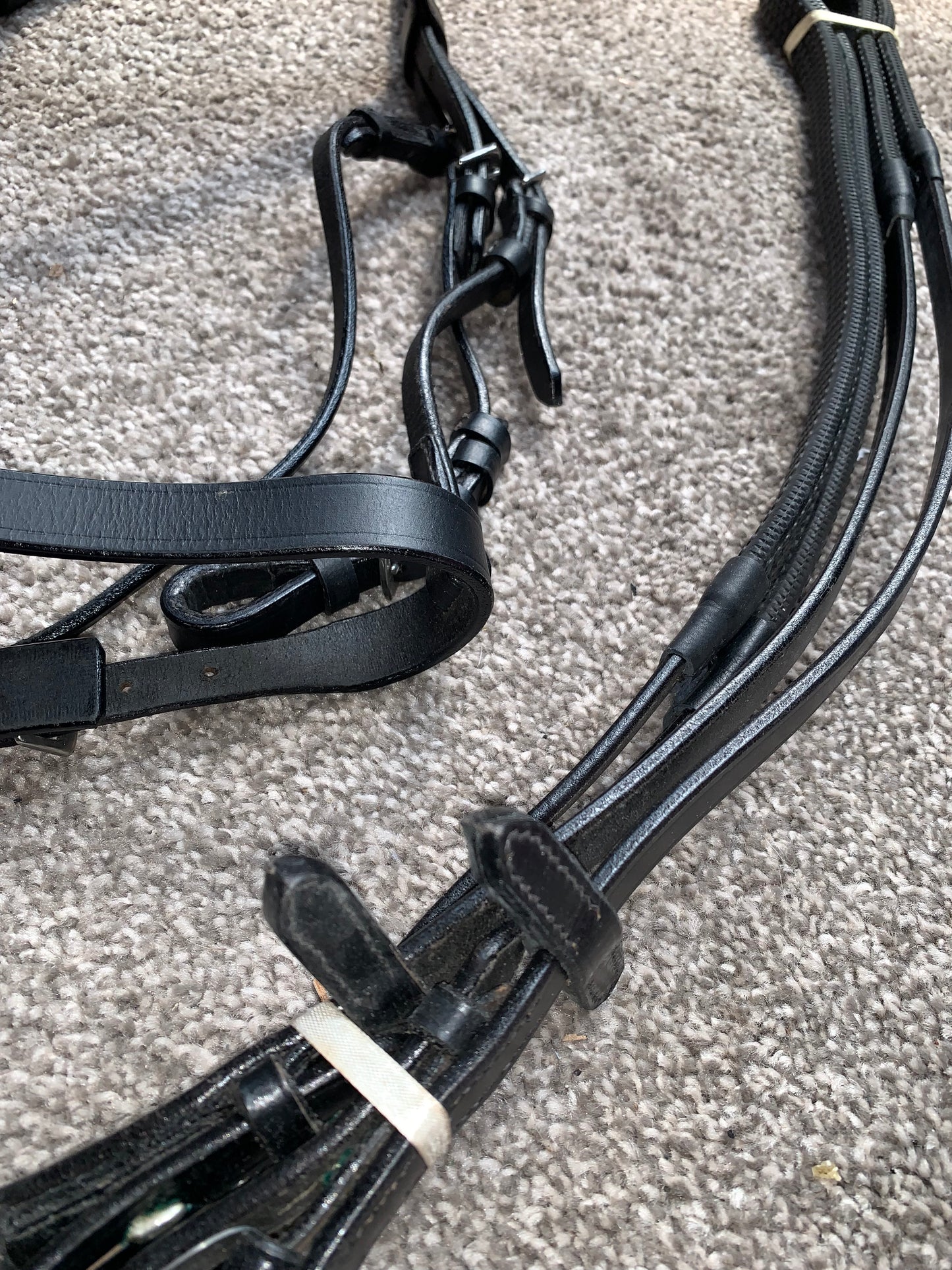 ✨ Brand New Black Show/Hunt Bridle + Mackey Rubber Grip Reins – Size Pony ✨