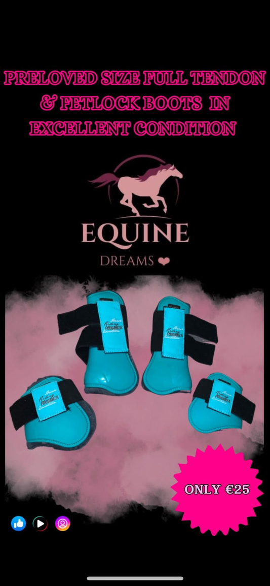 🦵 Preloved Size Full Tendon & Fetlock Boots with Fur Lining 🦵