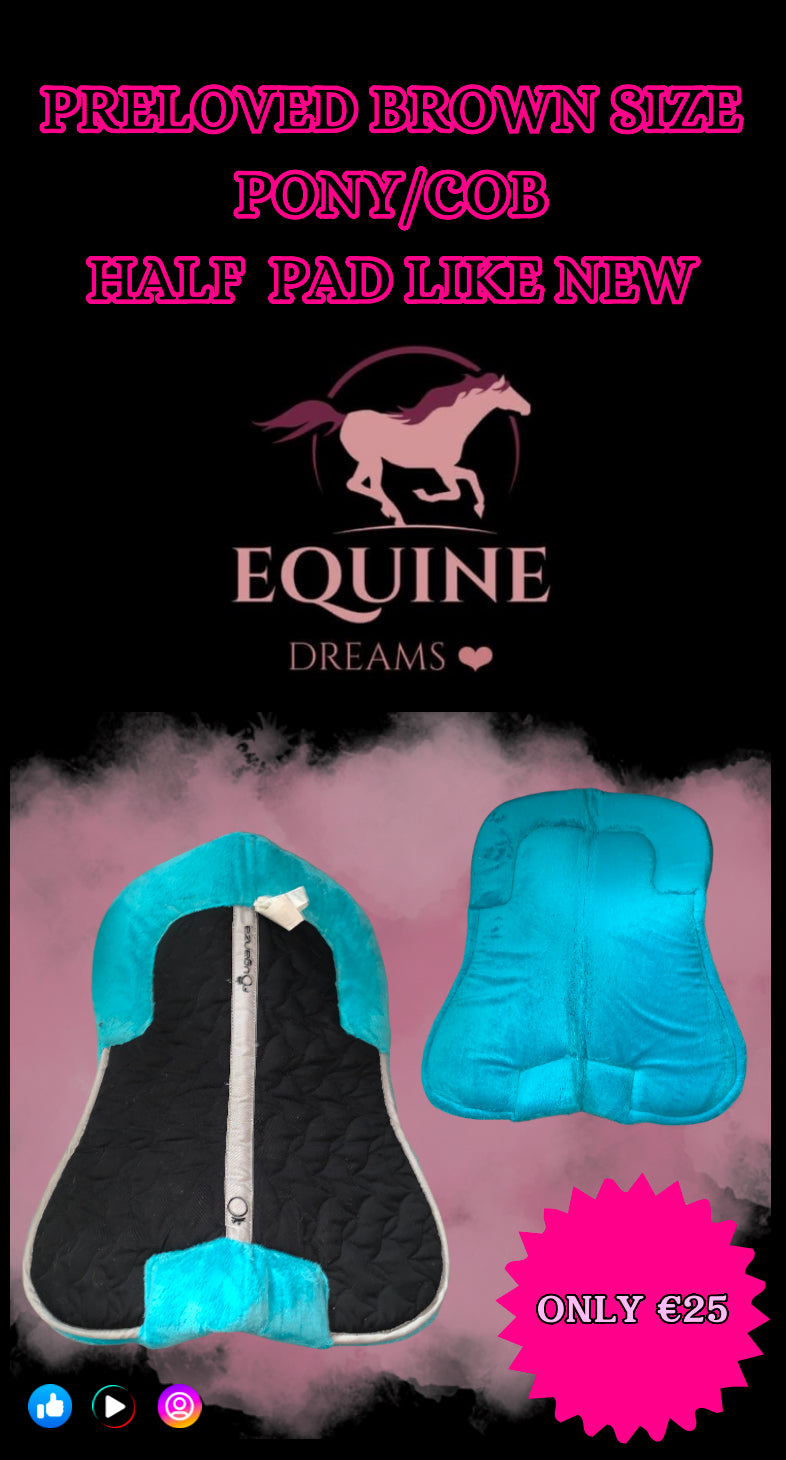 ✨ Like New Half Pad – Size Pony (Dark Navy & Aqua Blue) ✨