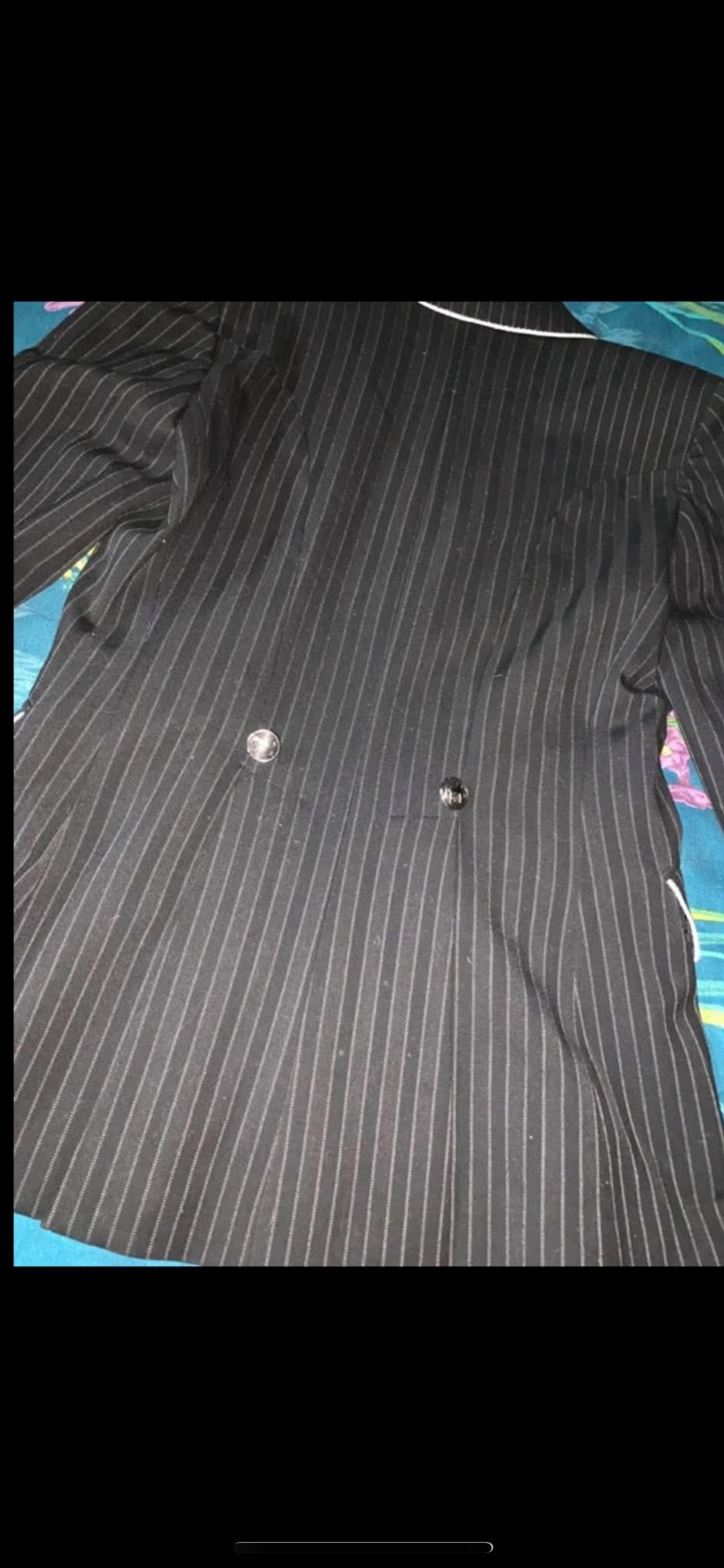 🖤✨ Ladies Black Striped Show/Hunt Jacket with White Trim – Size 36 ✨🖤