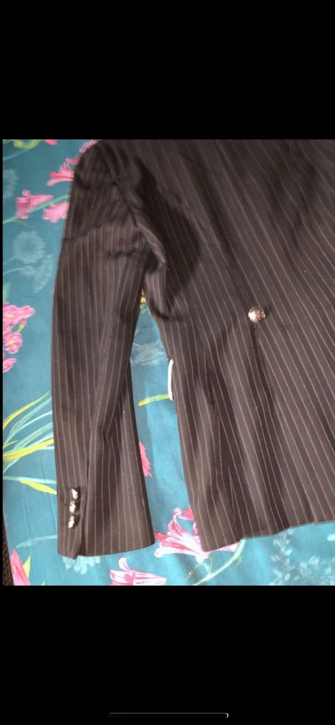 🖤✨ Ladies Black Striped Show/Hunt Jacket with White Trim – Size 36 ✨🖤