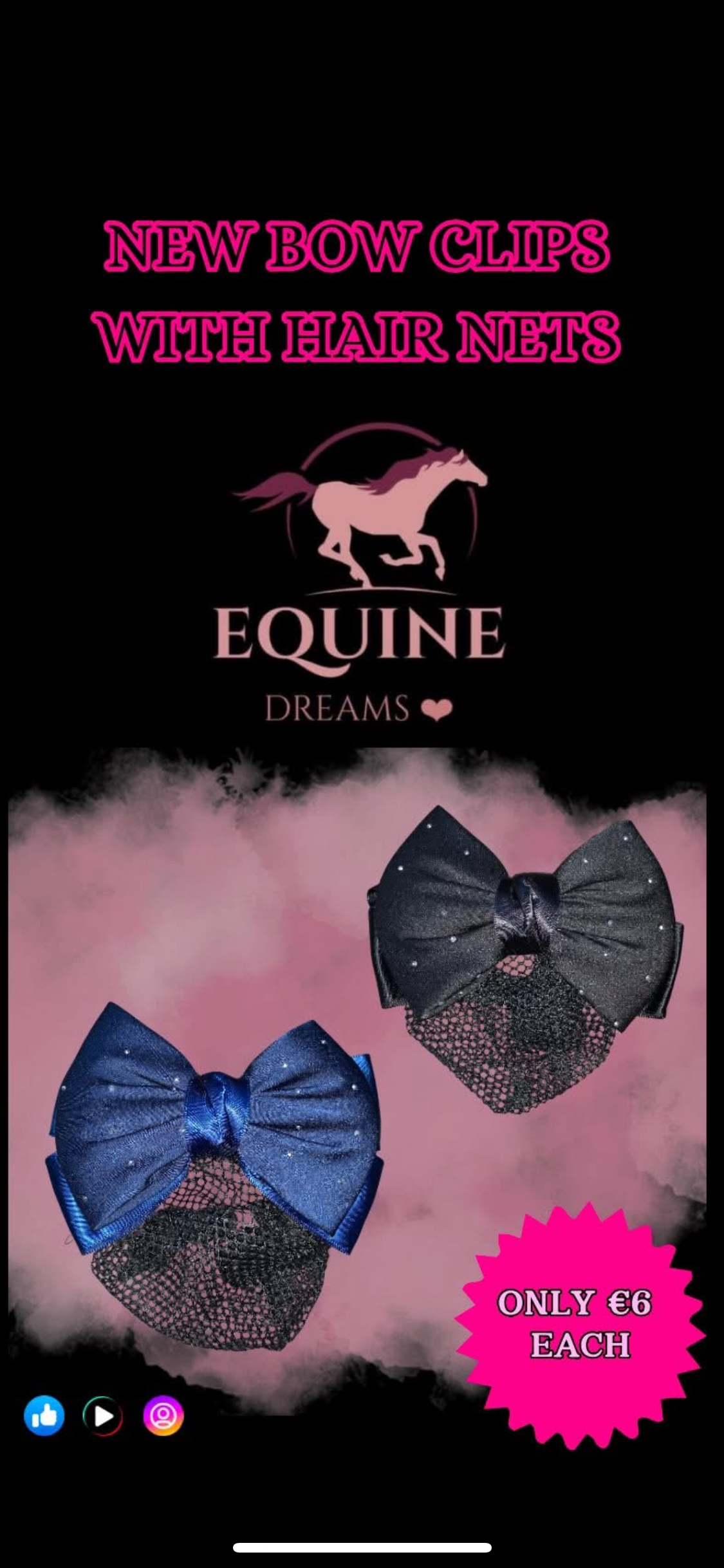 🆕 Brand New Hair Bow Clips with Hair Nets – Rhinestone Design 🆕