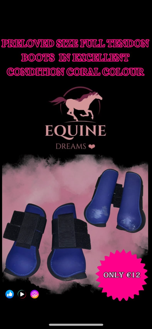 🦵 Preloved Coral Tendon Boots – Size Full 🦵