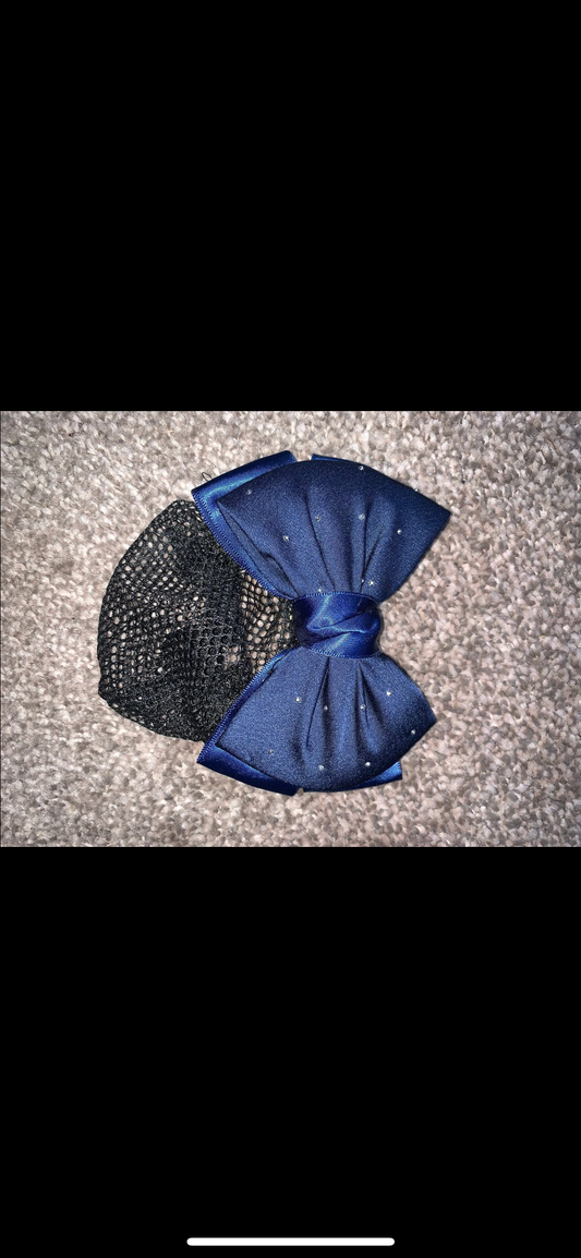 🆕 Brand New Hair Bow Clips with Hair Nets – Rhinestone Design 🆕