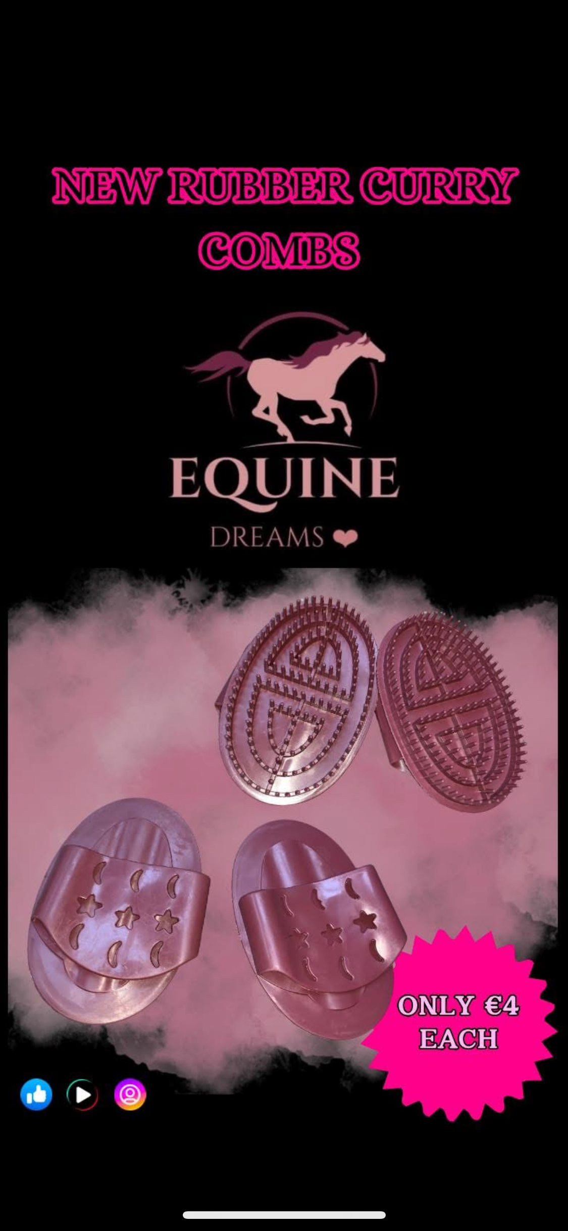 🆕 Brand New Rubber Curry Combs 🆕