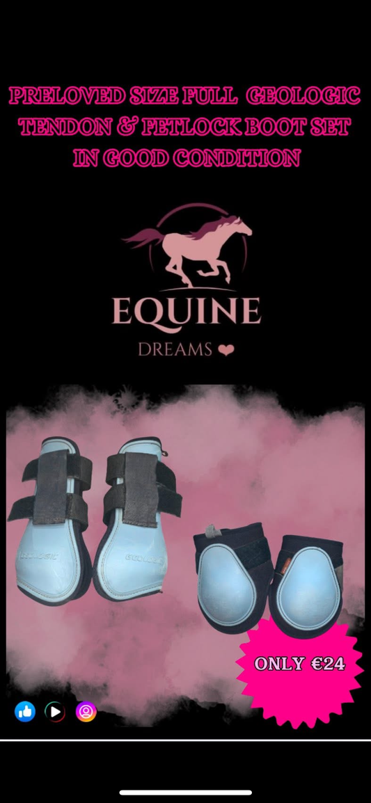 🛡️ Preloved Geologic Tendon & Fetlock Boot Set – Size Full