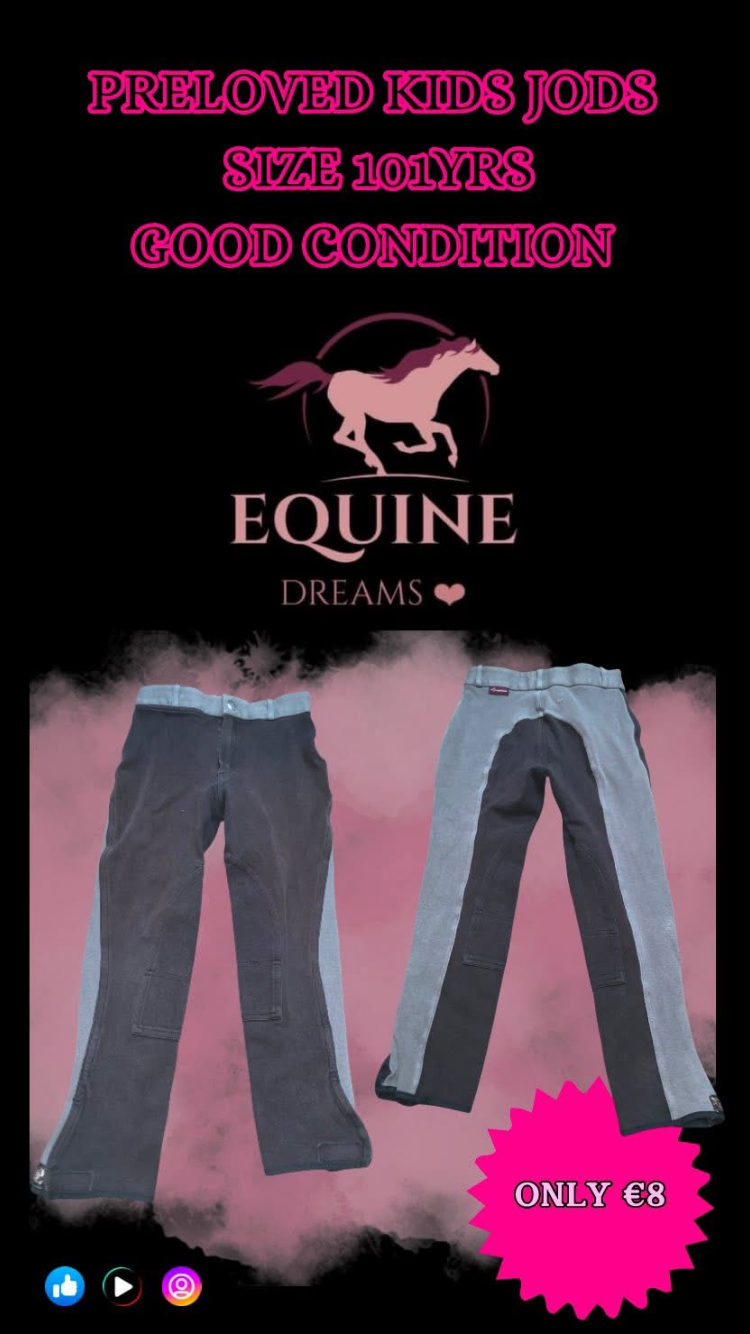 🖤 Preloved Kids Black & Grey Jods – Size 10yrs 🖤