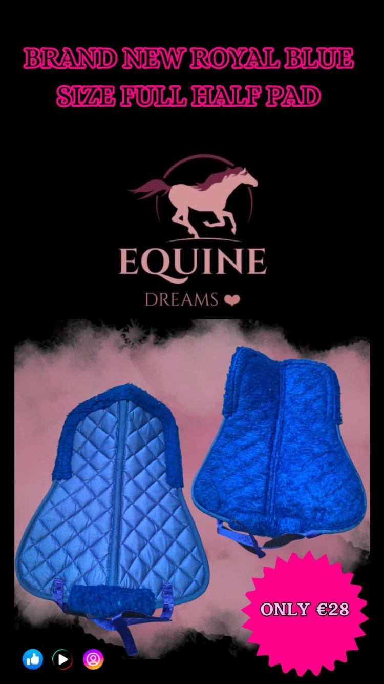 🆕 Brand New Royal Blue Half Pad – Size Full 🆕