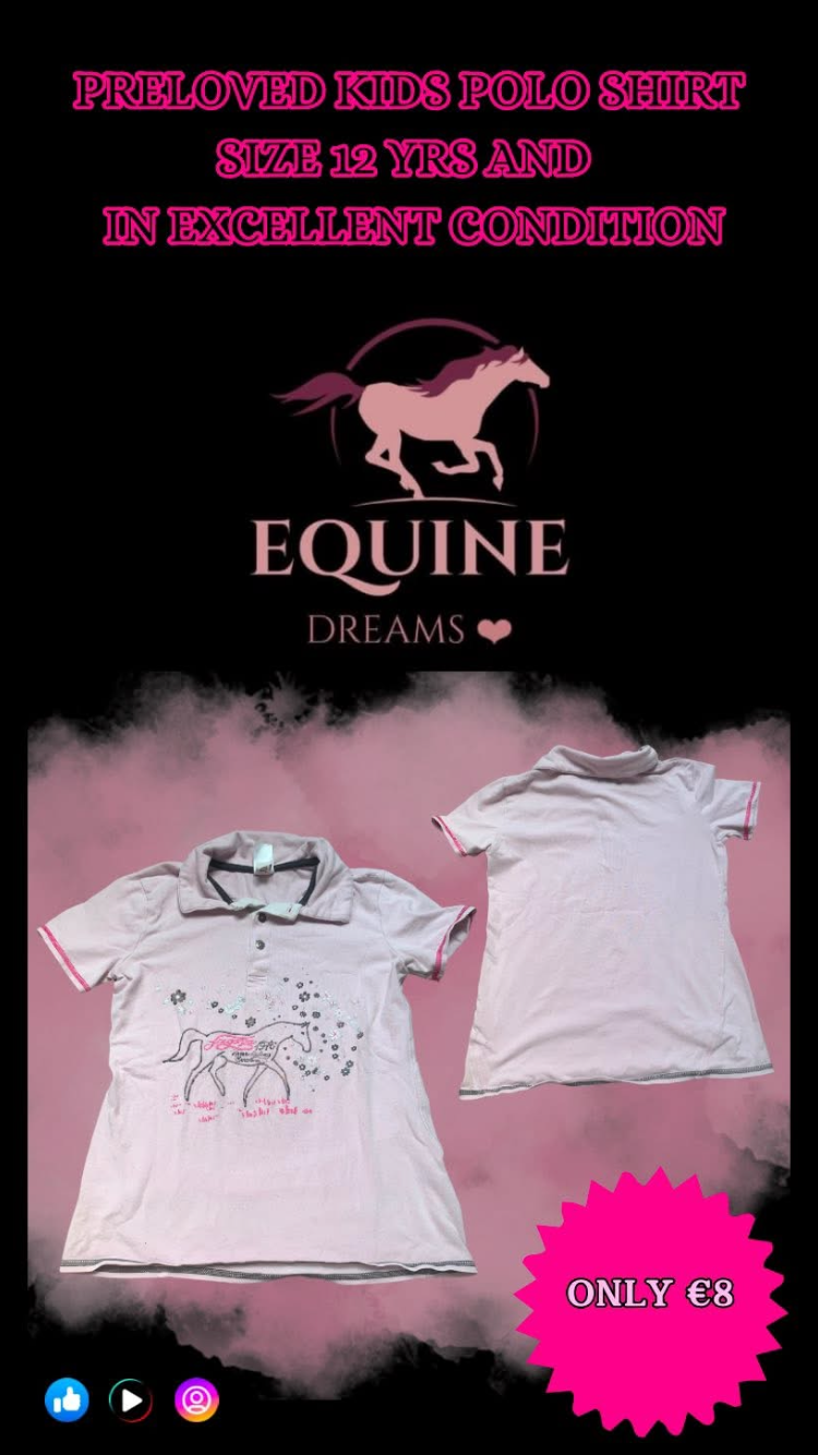 🎀 Preloved Kids Pink Polo Shirt – Size 12yrs 🎀