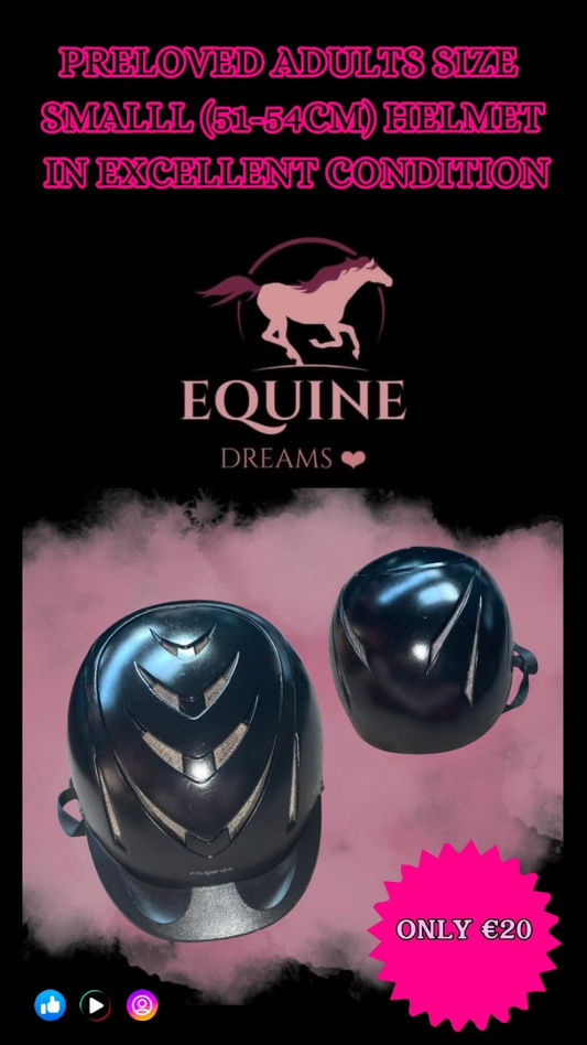 🖤 Preloved Black Adults Helmet – Size Small (51–54cm) 🖤