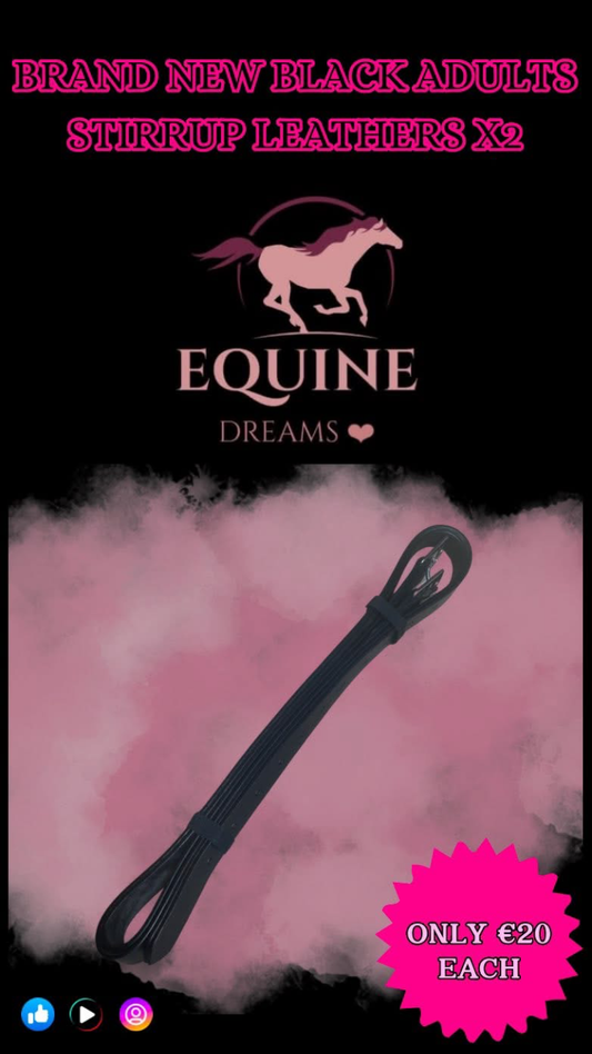 🆕 Brand New Black Adults Stirrup Leathers – x2 Available 🆕