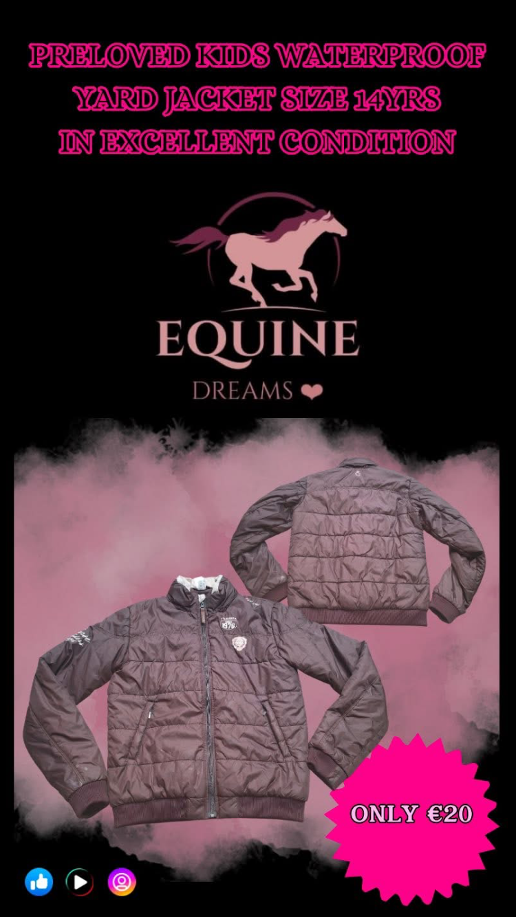 🤎 Preloved Kids Brown Lightweight Waterproof Yard Jacket – Size 14yrs 🤎