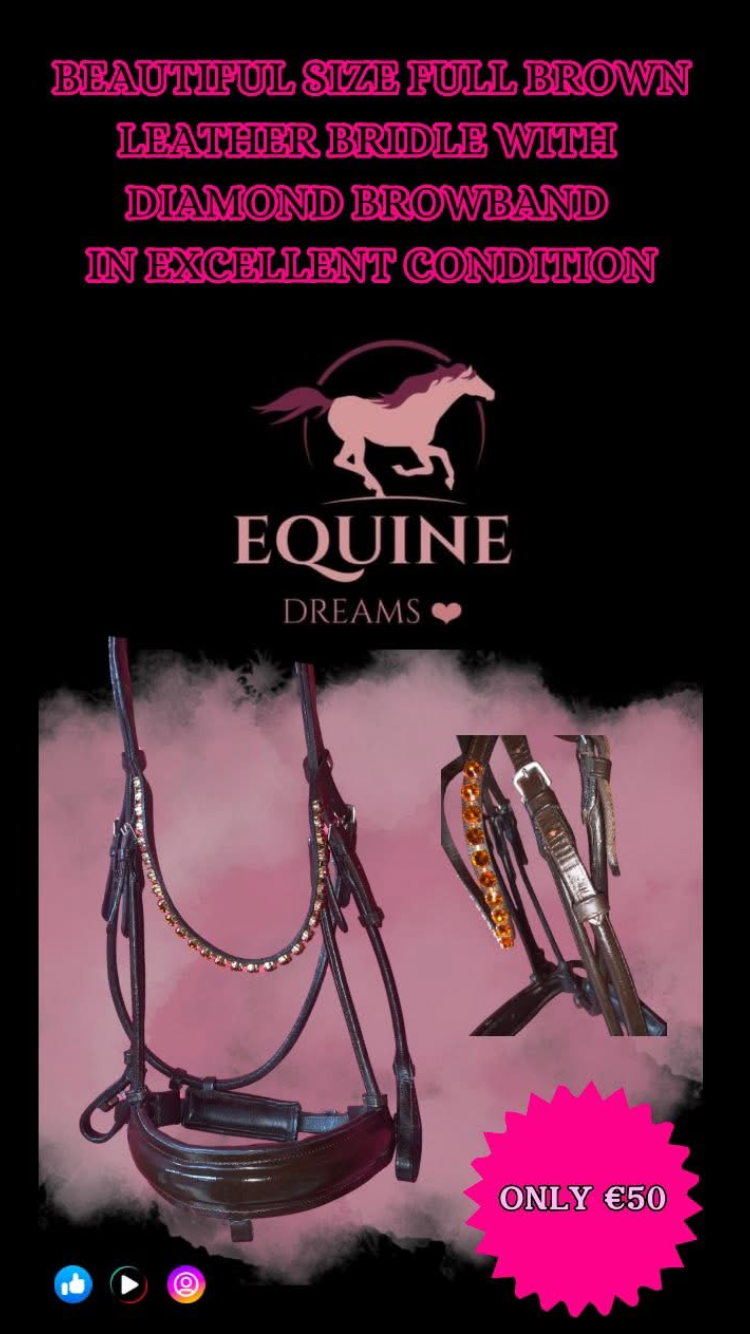 🤎 Preloved Brown Leather Comfort Bridle – Size Full 🤎