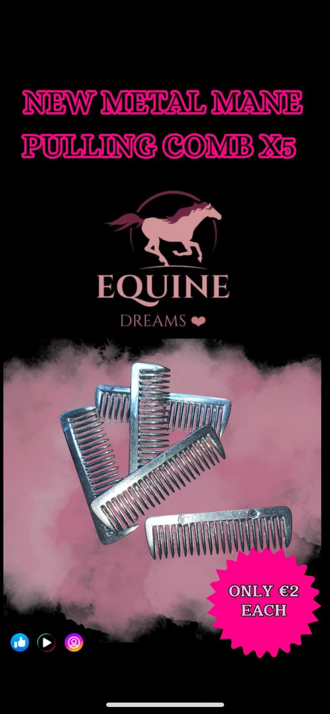 🐴 Selection of New Metal Mane Pulling Combs 🐴