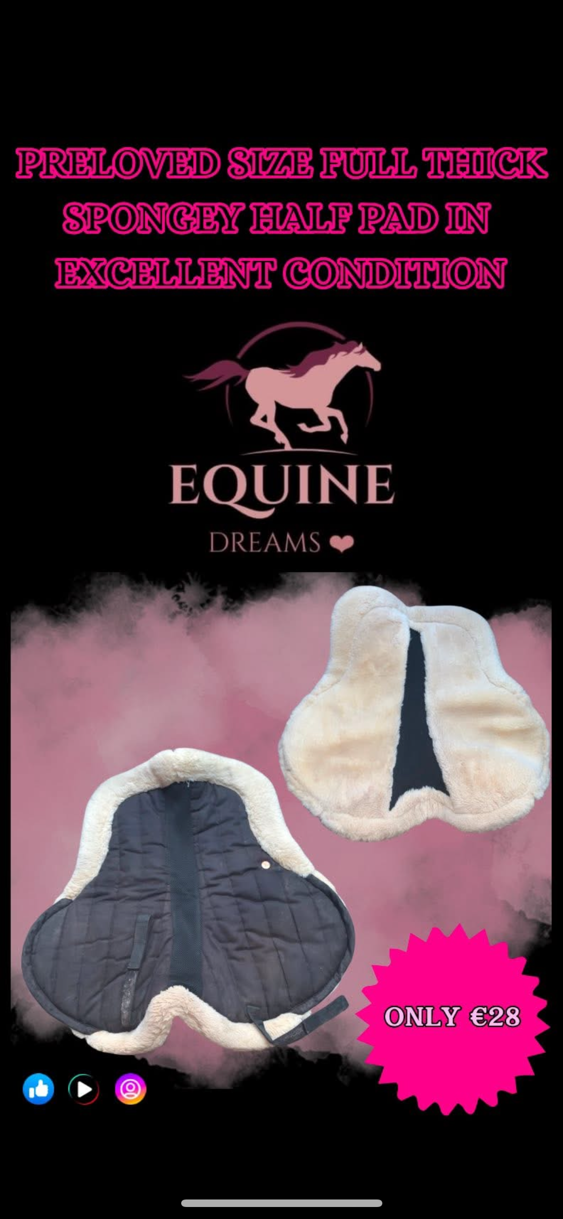 💨 Preloved Thick Spongey & Breathable Half Pad – Size Full 💨