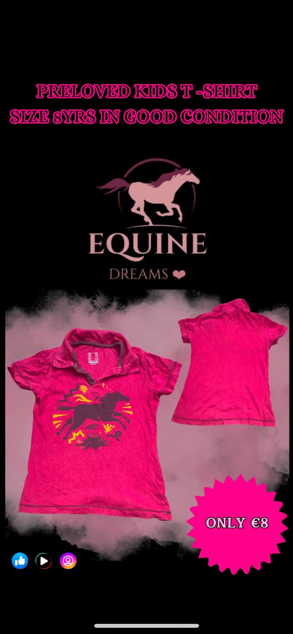 💗 Preloved Kids Pink T-Shirt – Size 8yrs 💗
