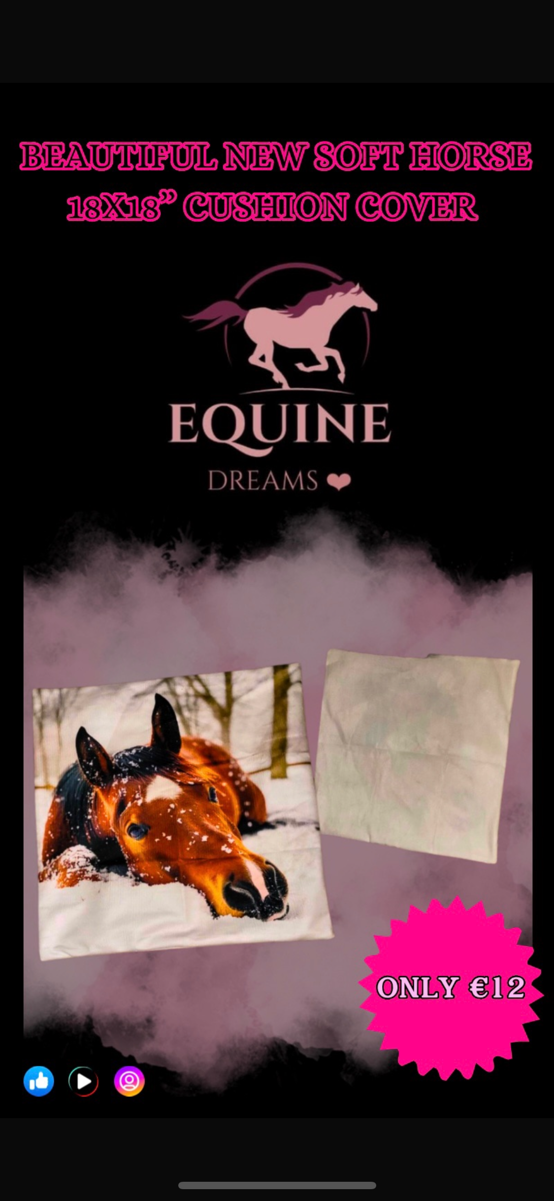 🏡 Stunning New Horse Cushion Cover ✨